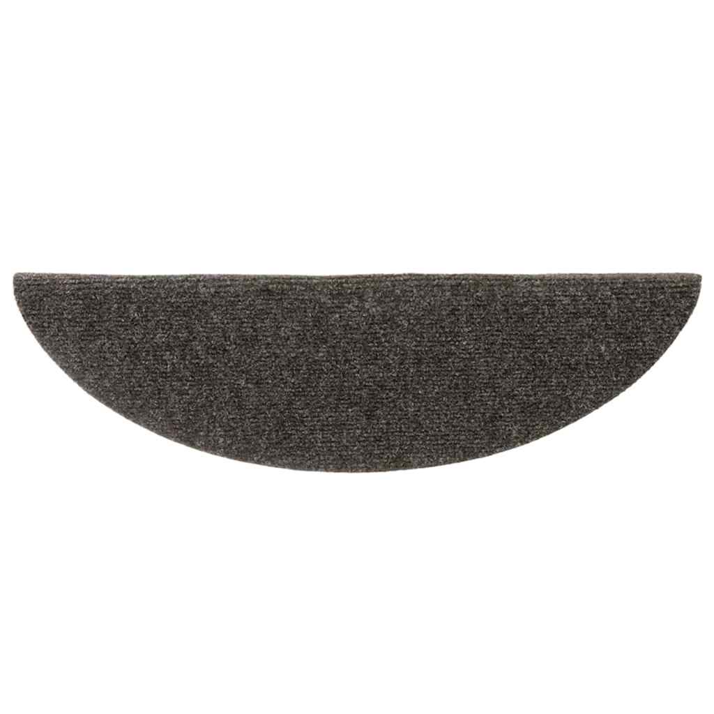 Stair Mats Self-adhesive 30 pcs 56x17x3 cm Anthracite Half Round
