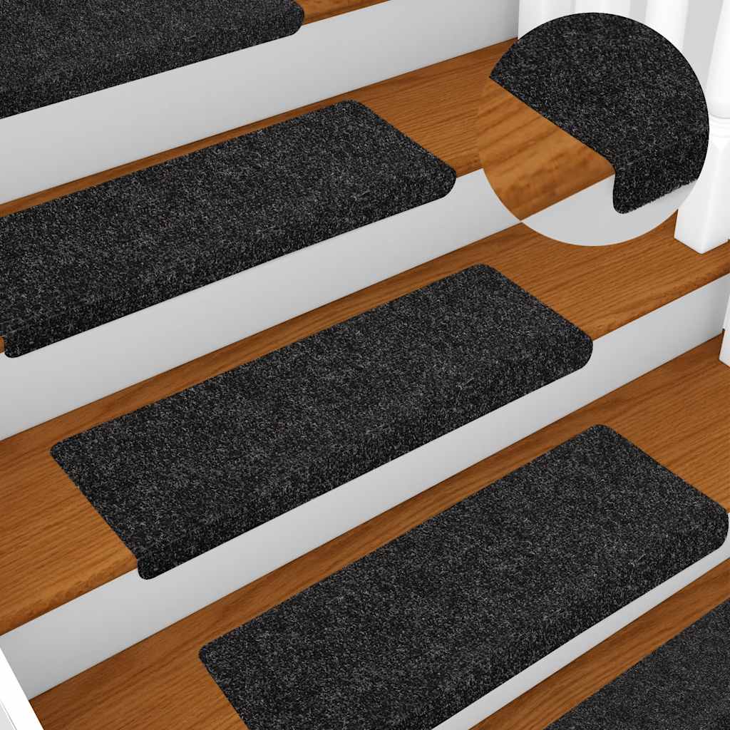 Stair Mats Self-adhesive 20 pcs 65x21x4 cm Black Rectangular Edge