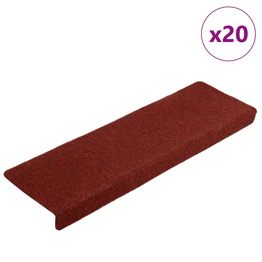 Stair Mats Self-adhesive 20 pcs 65x21x4 cm Bordeaux Red Rectangular Edge