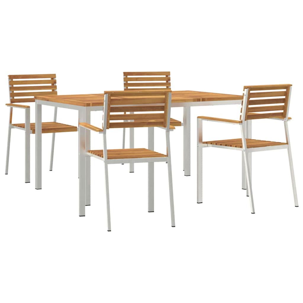 GardenDiningSet 5 pcs Brown SolidAcaciawood