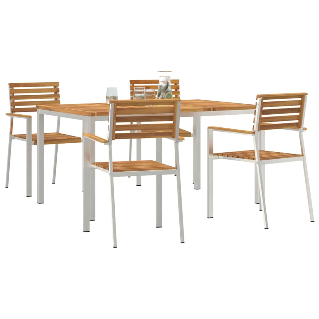 GardenDiningSet 5 pcs Brown SolidAcaciawood