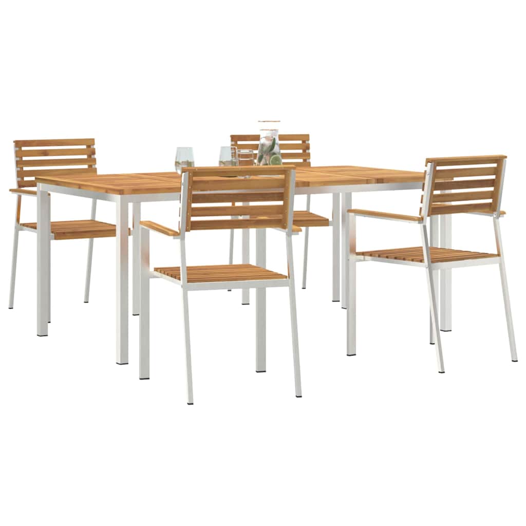 GardenDiningSet 5 pcs Brown SolidAcaciawood