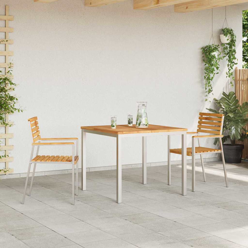 GardenDiningSet 3 pcs Brown SolidTeakwood
