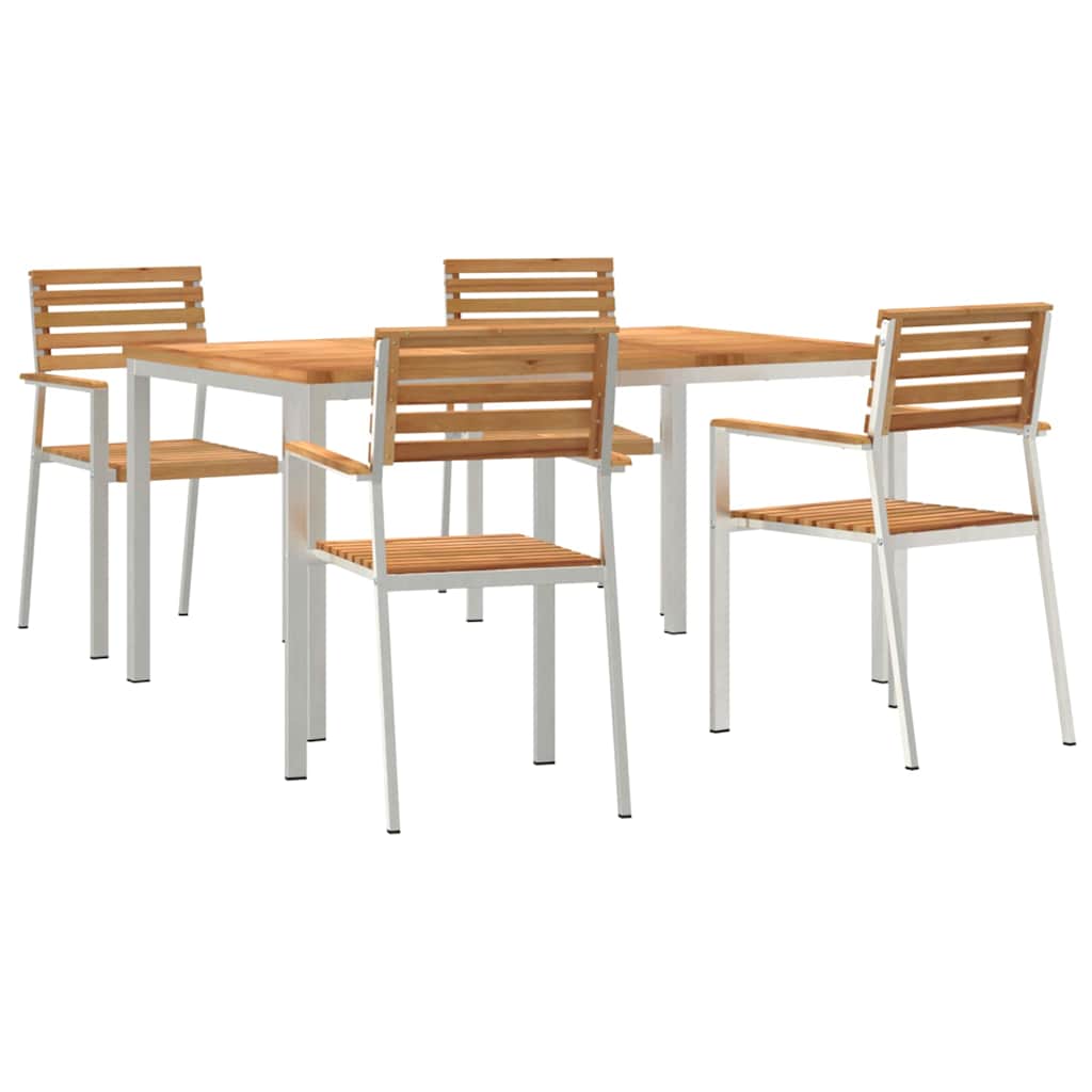 GardenDiningSet 5 pcs Brown SolidTeakwood