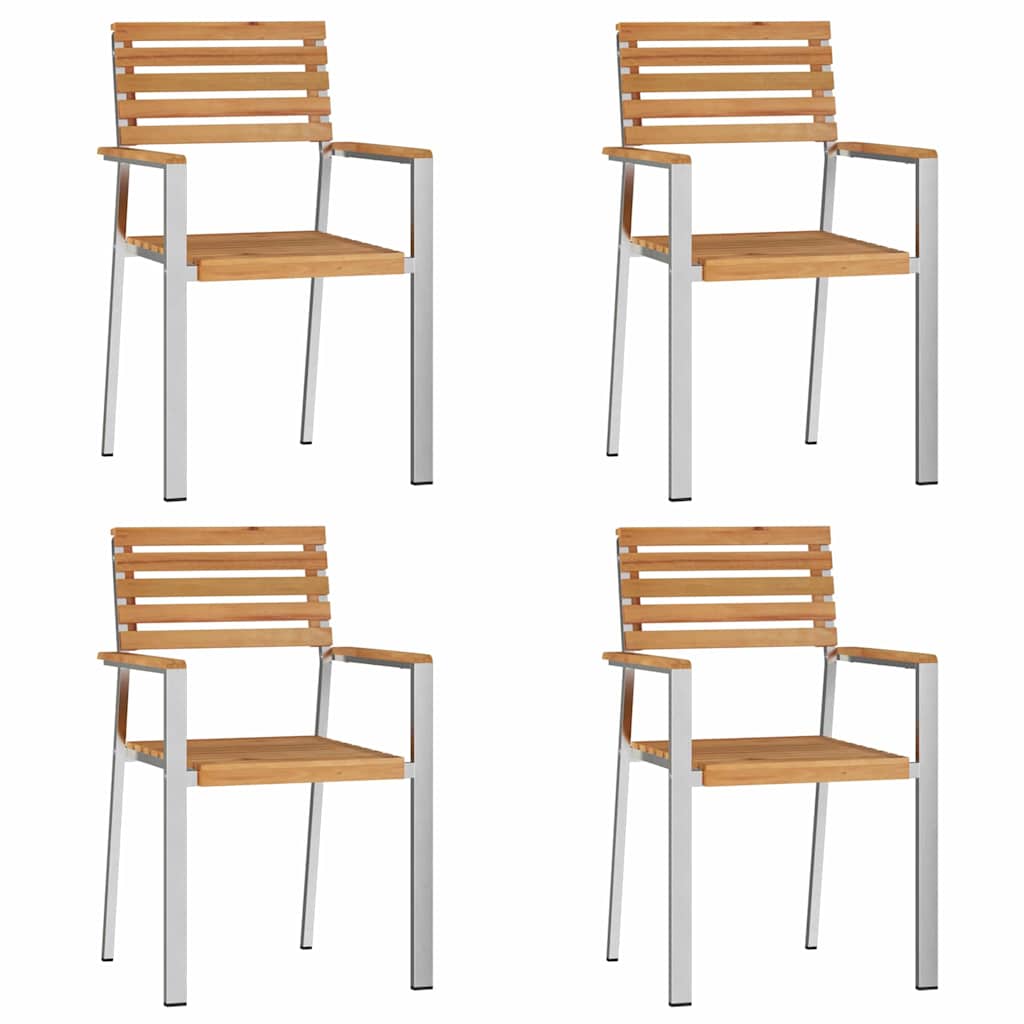 GardenDiningSet 5 pcs Brown SolidTeakwood