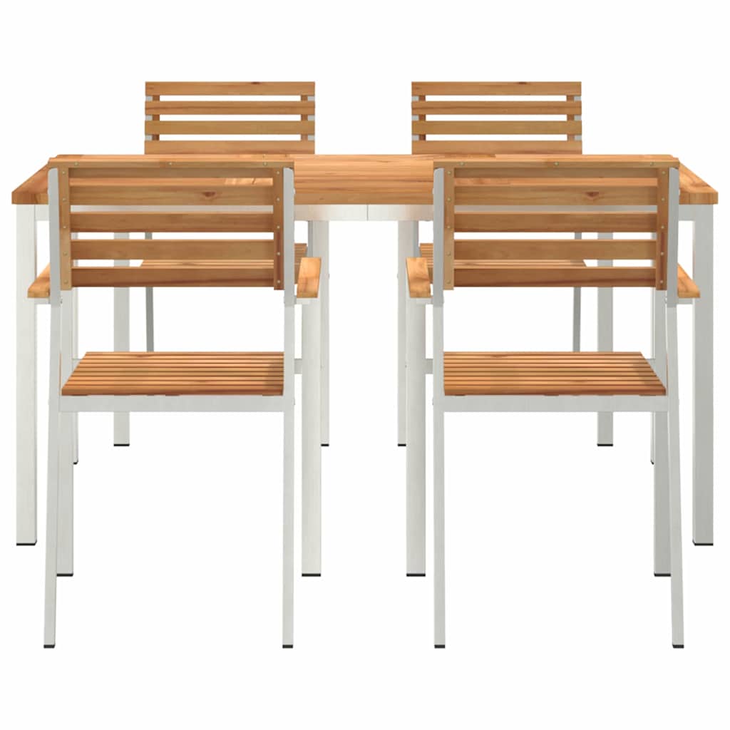 GardenDiningSet 5 pcs Brown SolidTeakwood