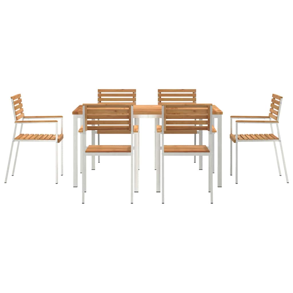 GardenDiningSet 7 pcs Brown SolidTeakwood