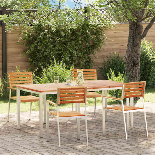 GardenDiningSet 5 pcs Brown SolidTeakwood