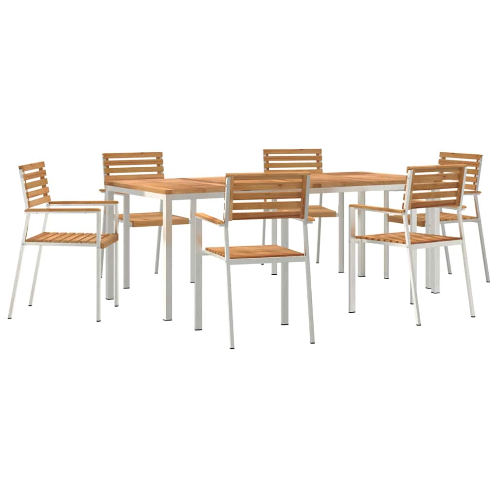 GardenDiningSet 7 pcs Brown SolidTeakwood