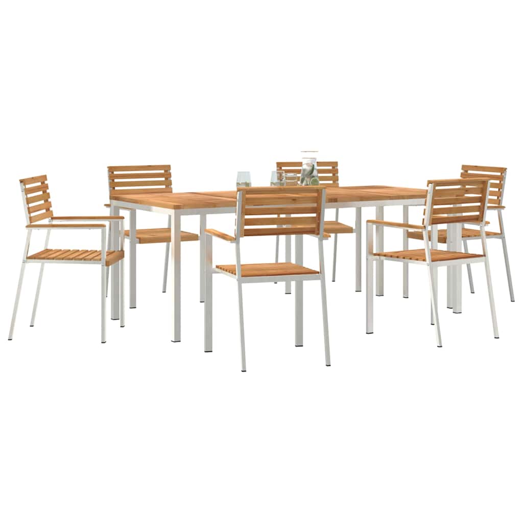 GardenDiningSet 7 pcs Brown SolidTeakwood