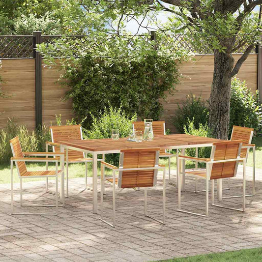 Garden Dining Set 7 pcs Solid Wood Acacia