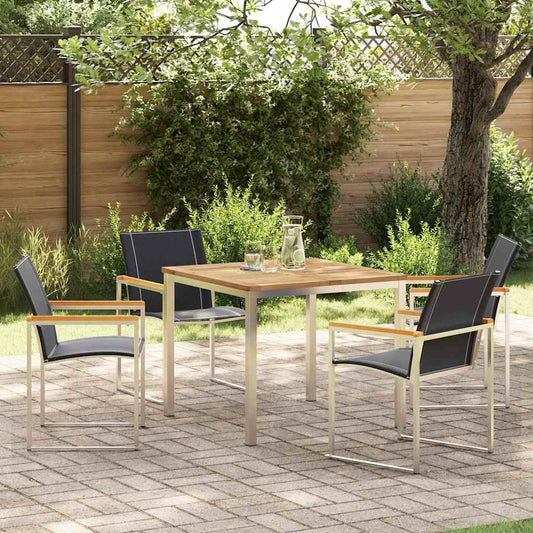 GardenDiningSet 5 pcs SolidAcaciawood