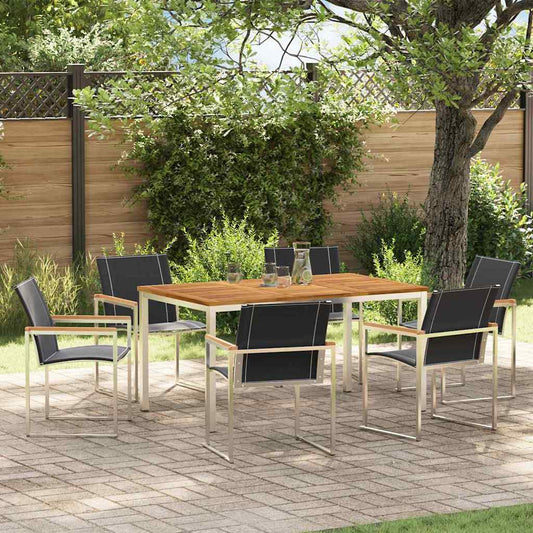 GardenDiningSet 7 pcs SolidAcaciawood