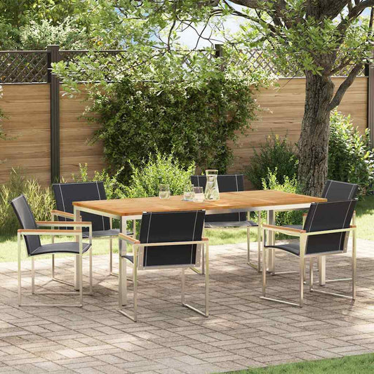 GardenDiningSet 7 pcs SolidAcaciawood