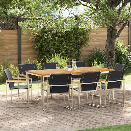 GardenDiningSet 9 pcs SolidAcaciawood