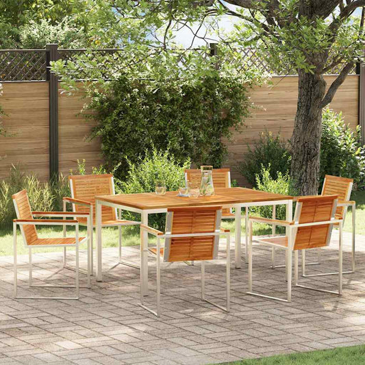 Garden Dining Set 7 pcs Solid Wood Teak