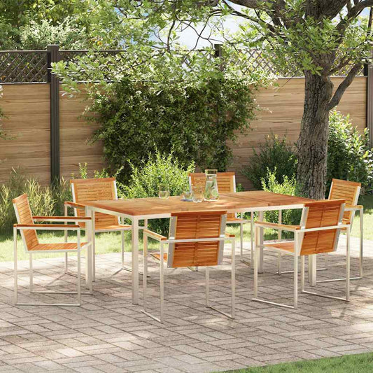 Garden Dining Set 7 pcs Solid Wood Teak