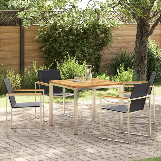 GardenDiningSet 5 pcs SolidTeakwood