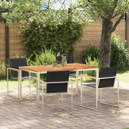 GardenDiningSet 5 pcs SolidTeakwood