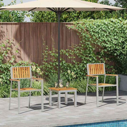 GardenDiningSet 3 pcs Brown SolidTeakwood