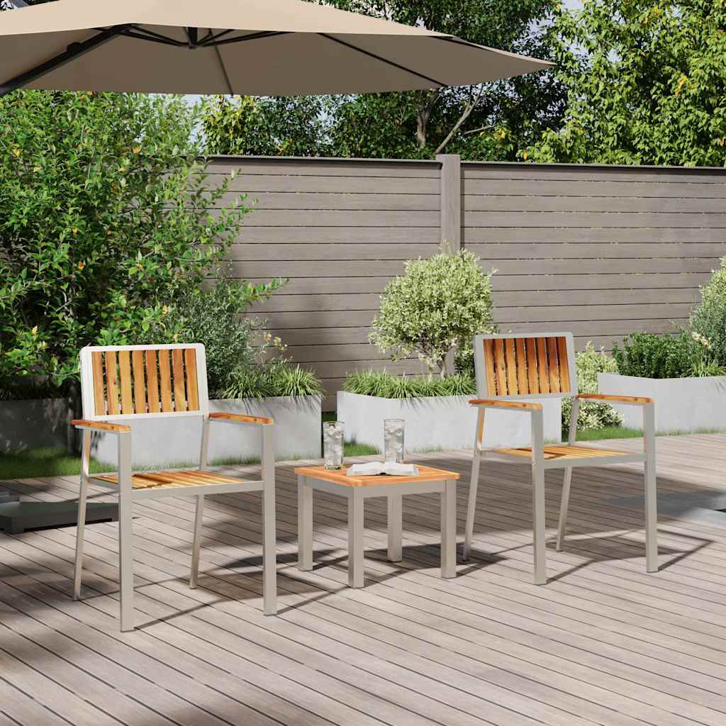 GardenDiningSet 3 pcs Brown SolidTeakwood