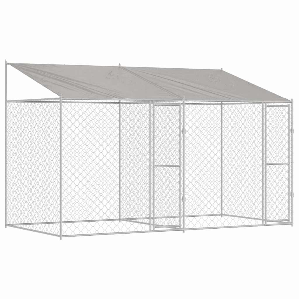 Dog Cage Silver 400 x 200 x 256 cm Galvanised Steel