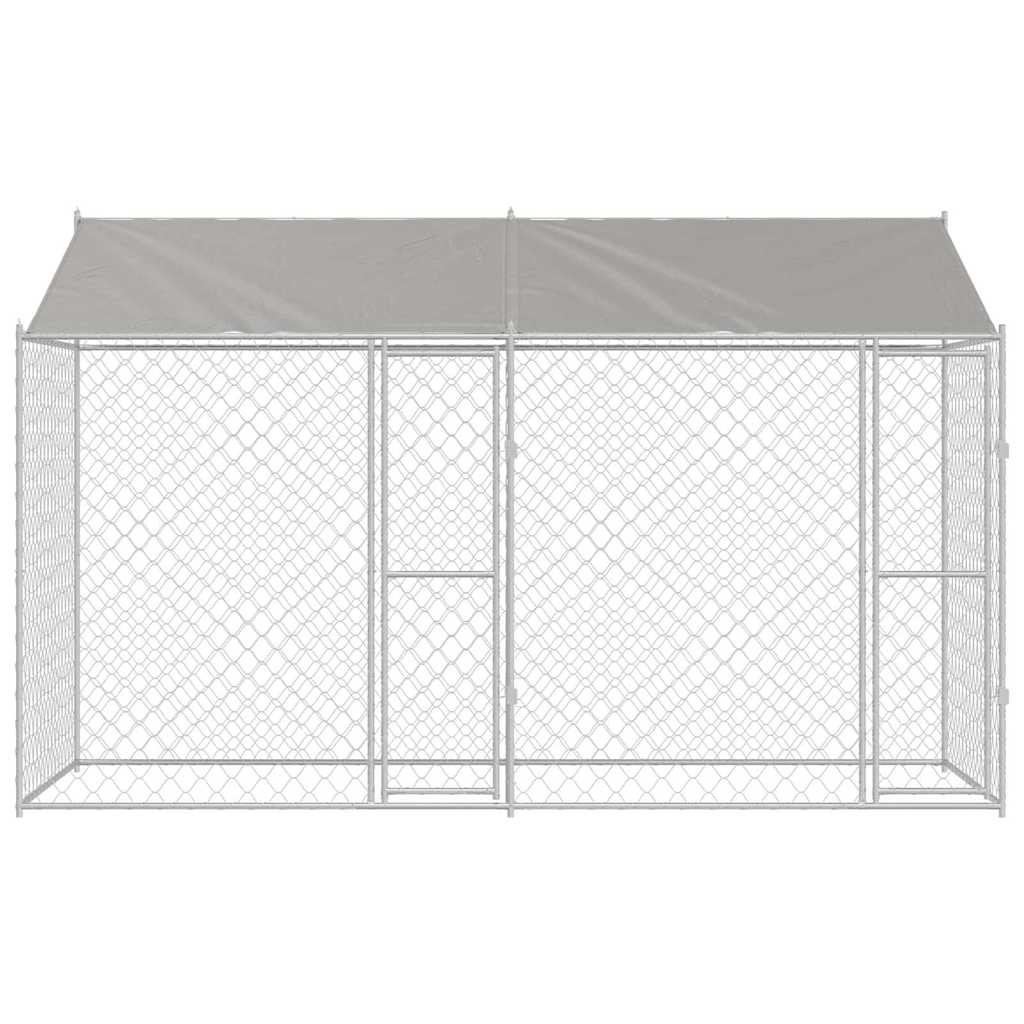 Dog Cage Silver 400 x 200 x 256 cm Galvanised Steel
