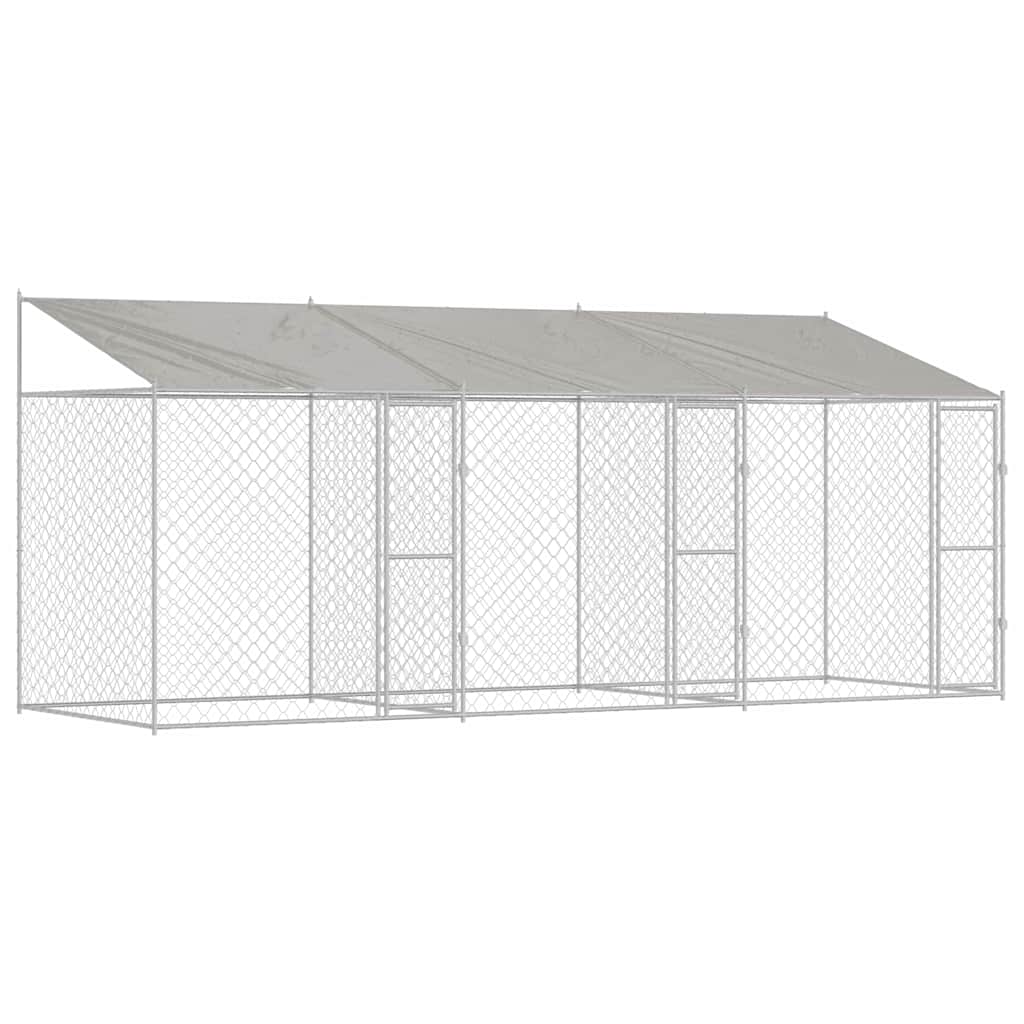 Dog Cage Silver 600 x 200 x 256 cm Galvanised Steel