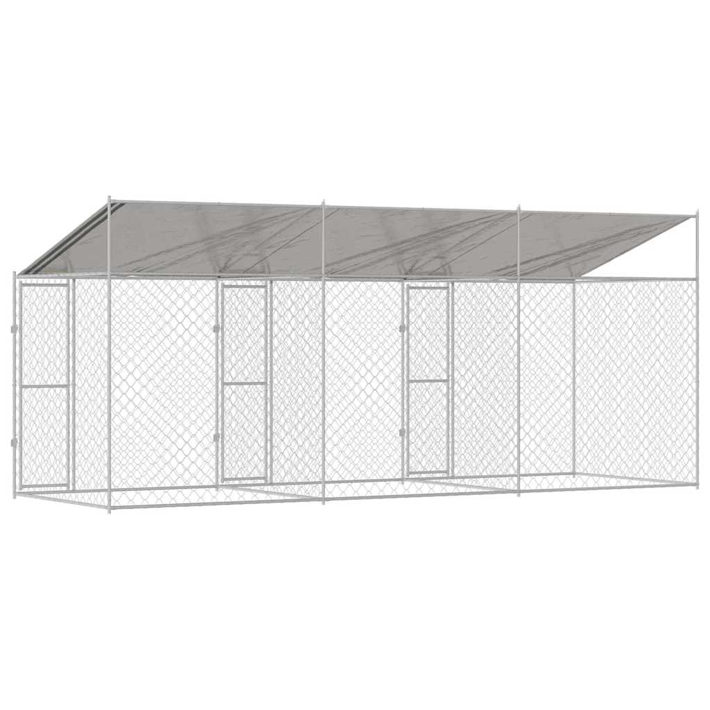 Dog Cage Silver 600 x 200 x 256 cm Galvanised Steel