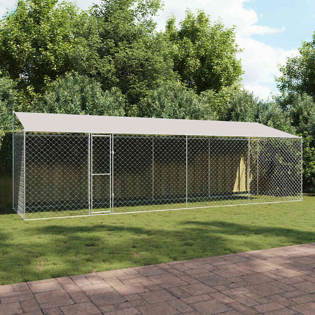 Dog Cage Silver 800 x 200 x 256 cm Galvanised Steel