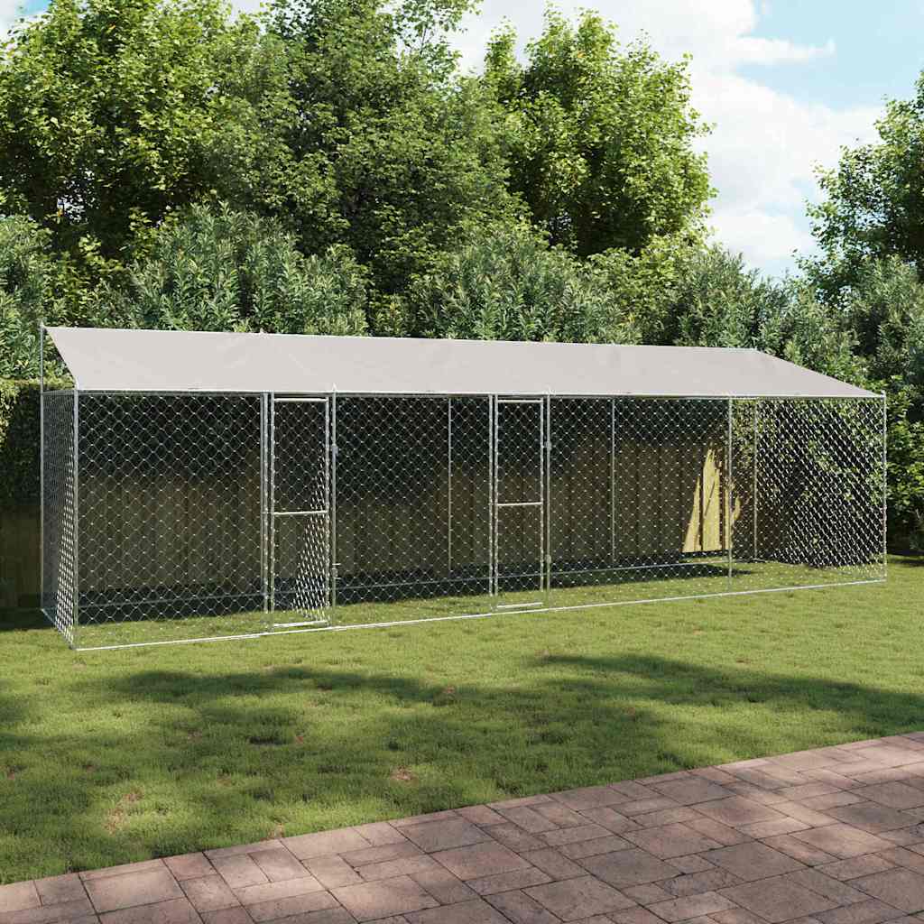 Dog Cage Silver 800 x 200 x 256 cm Galvanised Steel