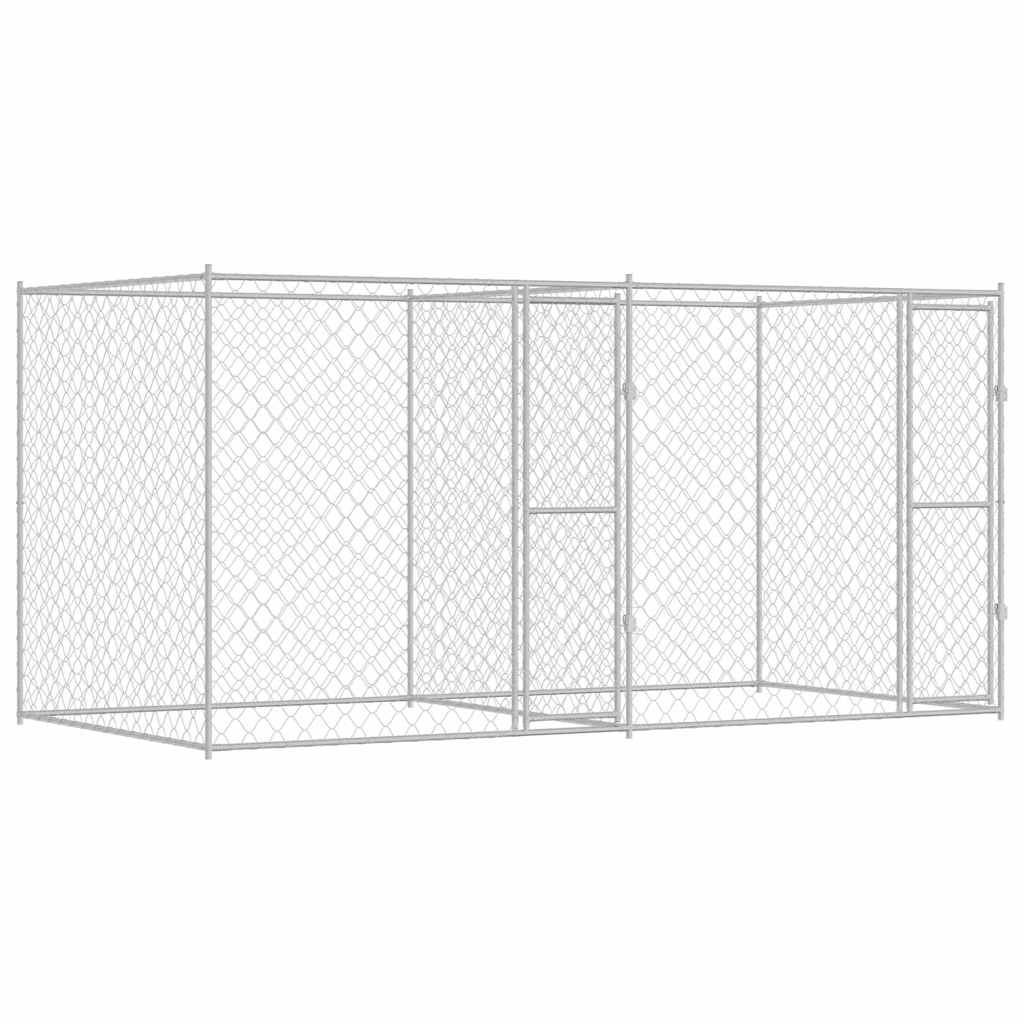 Dog Cage Silver 400 x 200 x 200 cm Galvanised Steel