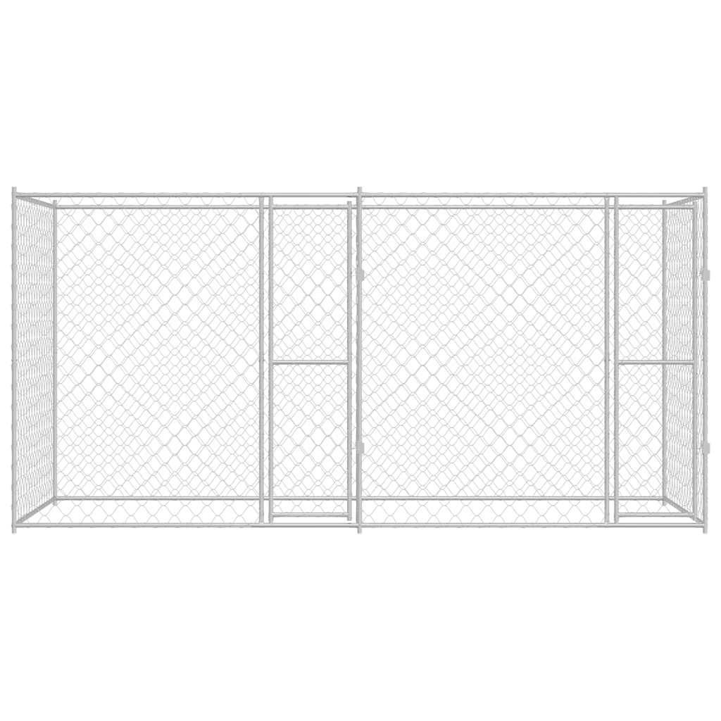 Dog Cage Silver 400 x 200 x 200 cm Galvanised Steel