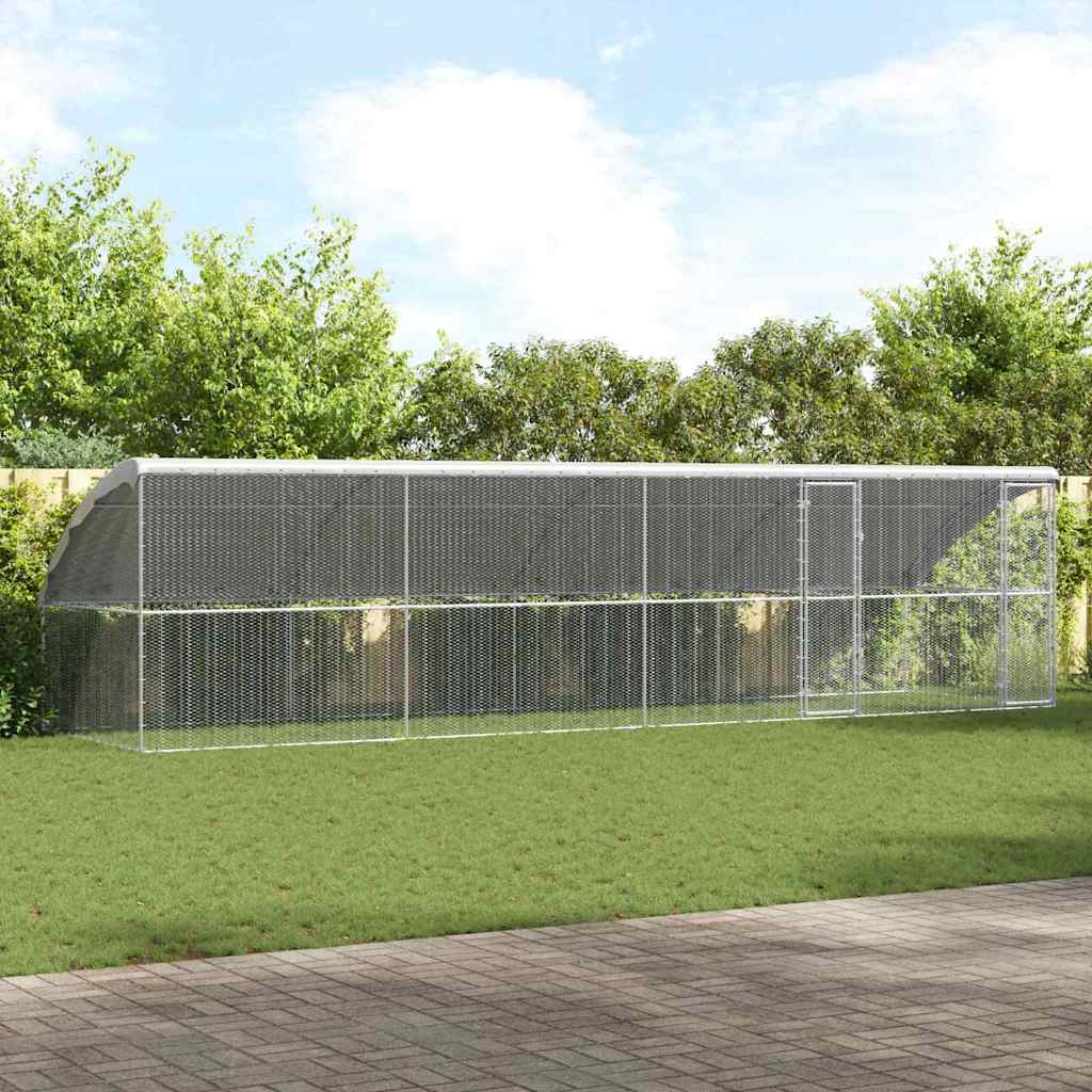 Chicken Cage Silver 800 x 200 x 198.5 cm Galvanised Steel