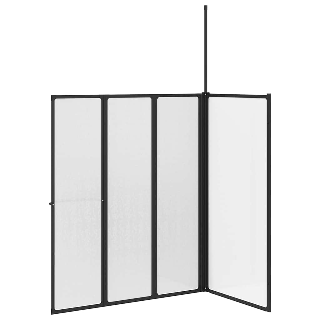 Shower Screen Folding Other Black 120 x 70 X 137 cm Aluminium