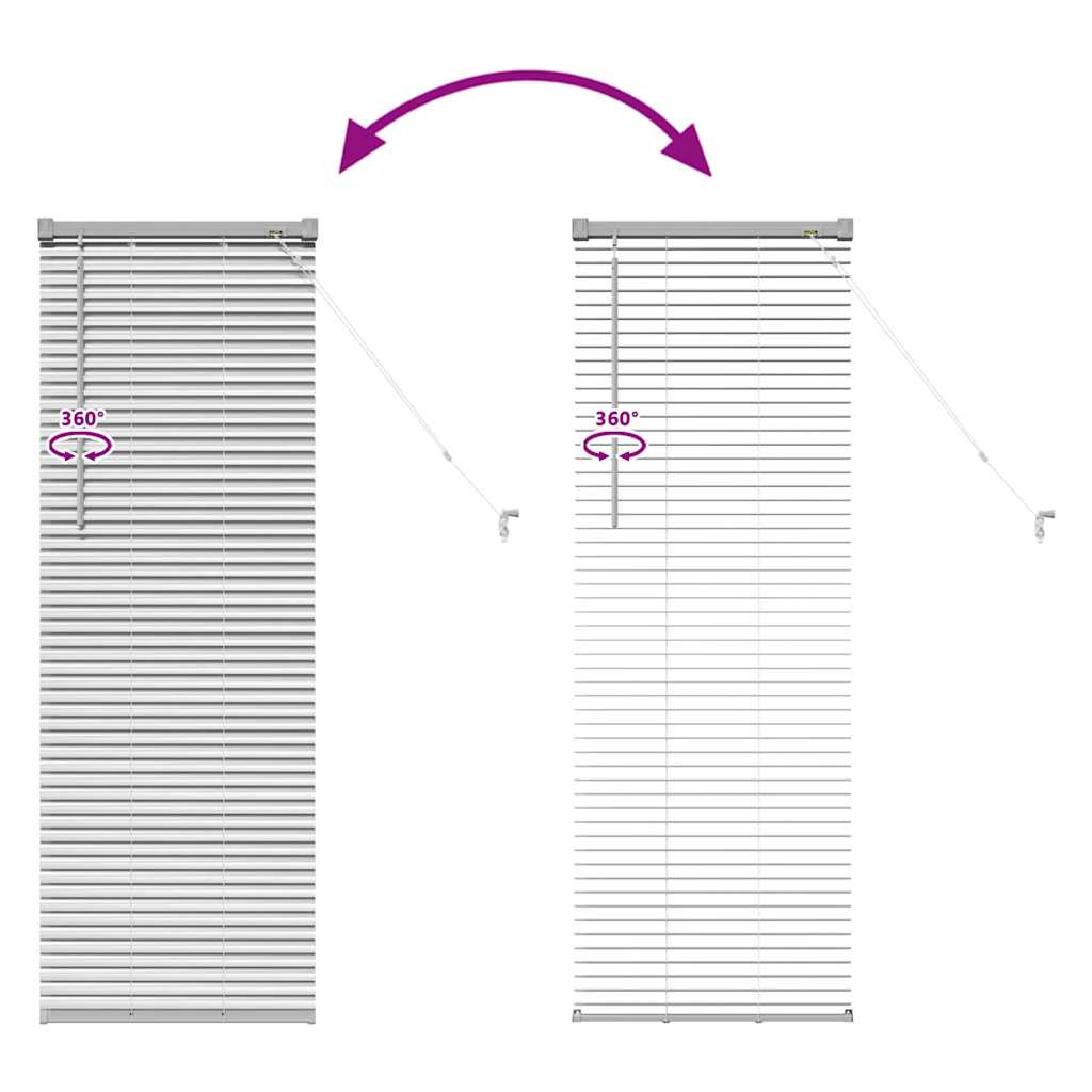 Window Blind with Curtains Manual Silver Aluminium