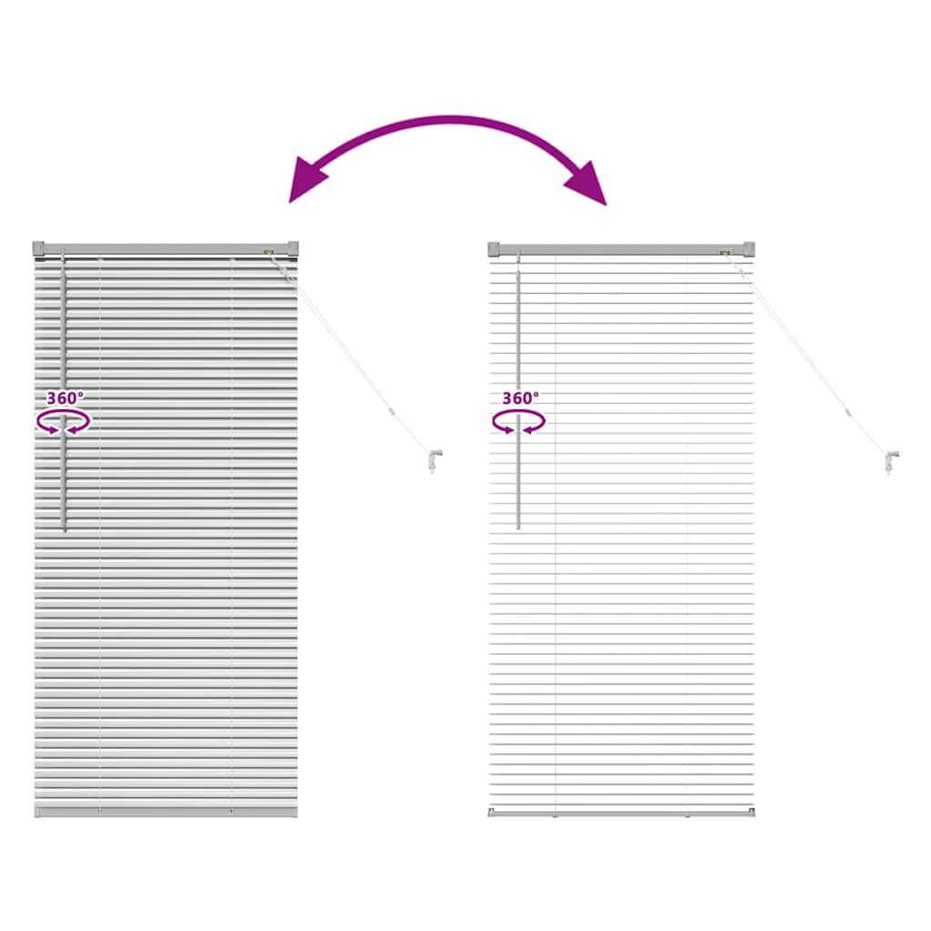 Window Blind with Curtains Manual Silver Aluminium