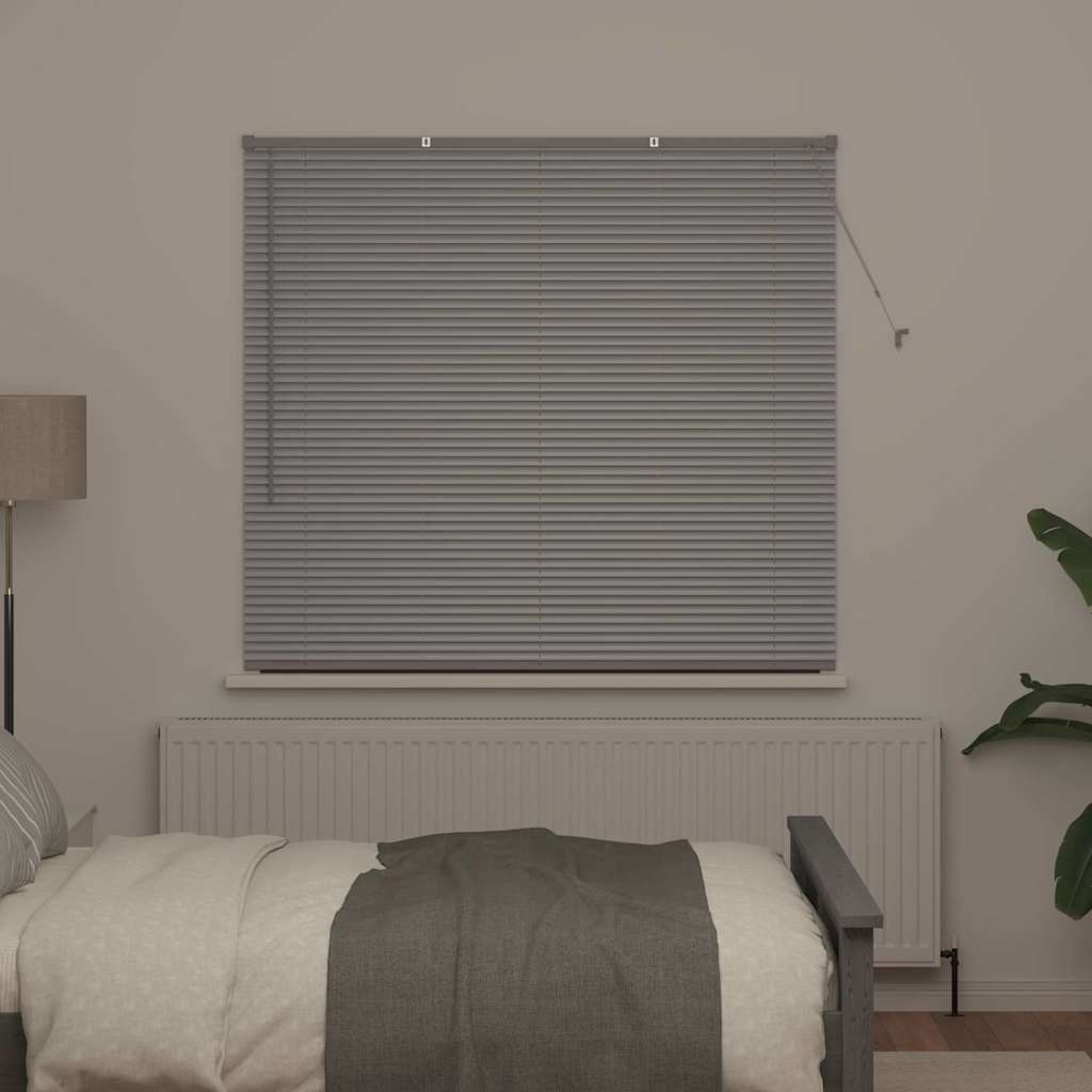 Window Blind with Curtains Manual Silver Aluminium