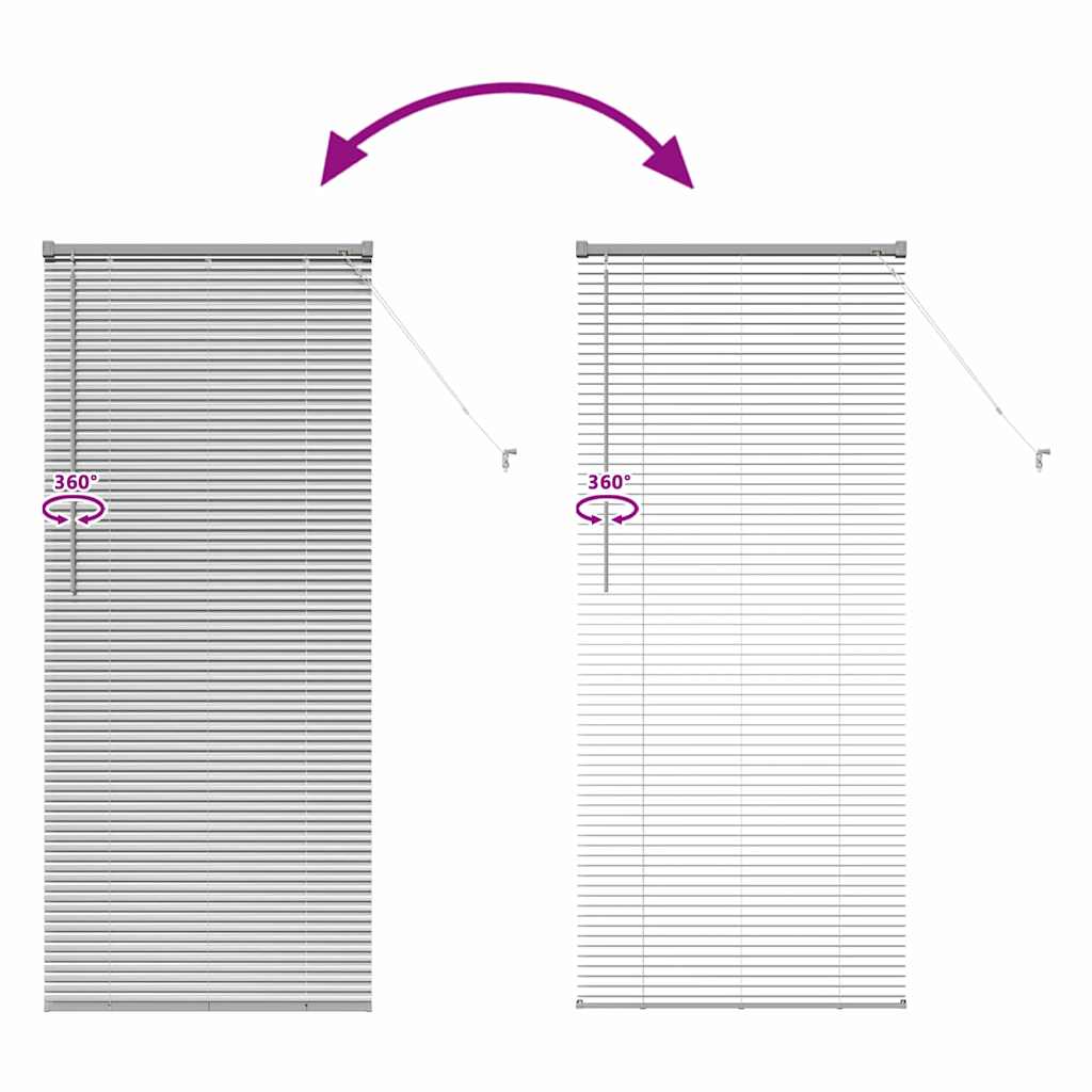 Window Blind with Curtains Manual Silver Aluminium