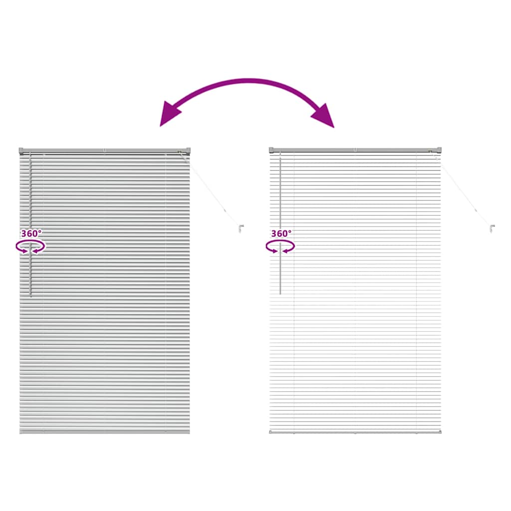 Window Blind with Curtains Manual Silver Aluminium