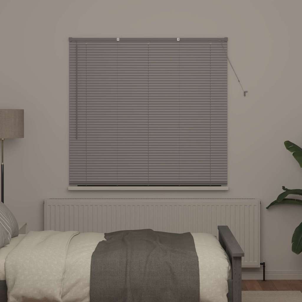 Window Blind with Curtains Manual Silver Aluminium