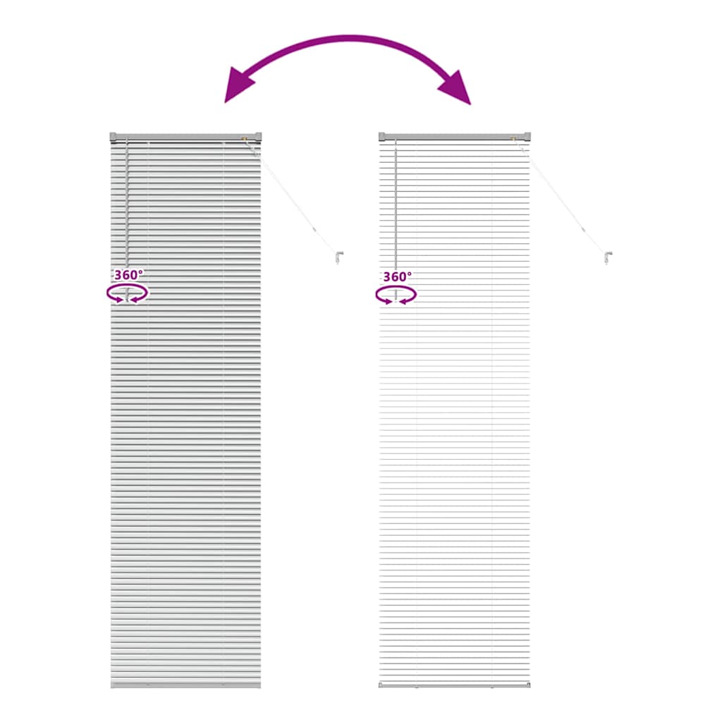 Window Blind with Curtains Manual Silver Aluminium