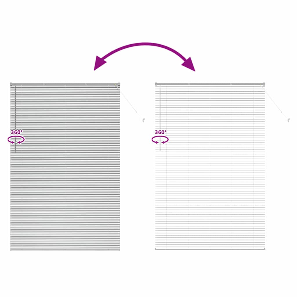 Window Blind with Curtains Manual Silver Aluminium