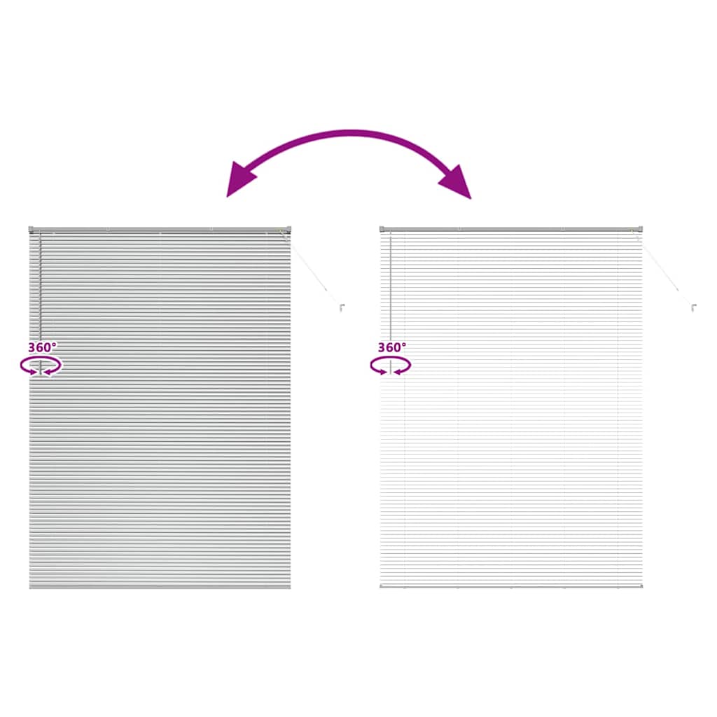 Window Blind with Curtains Manual Silver Aluminium
