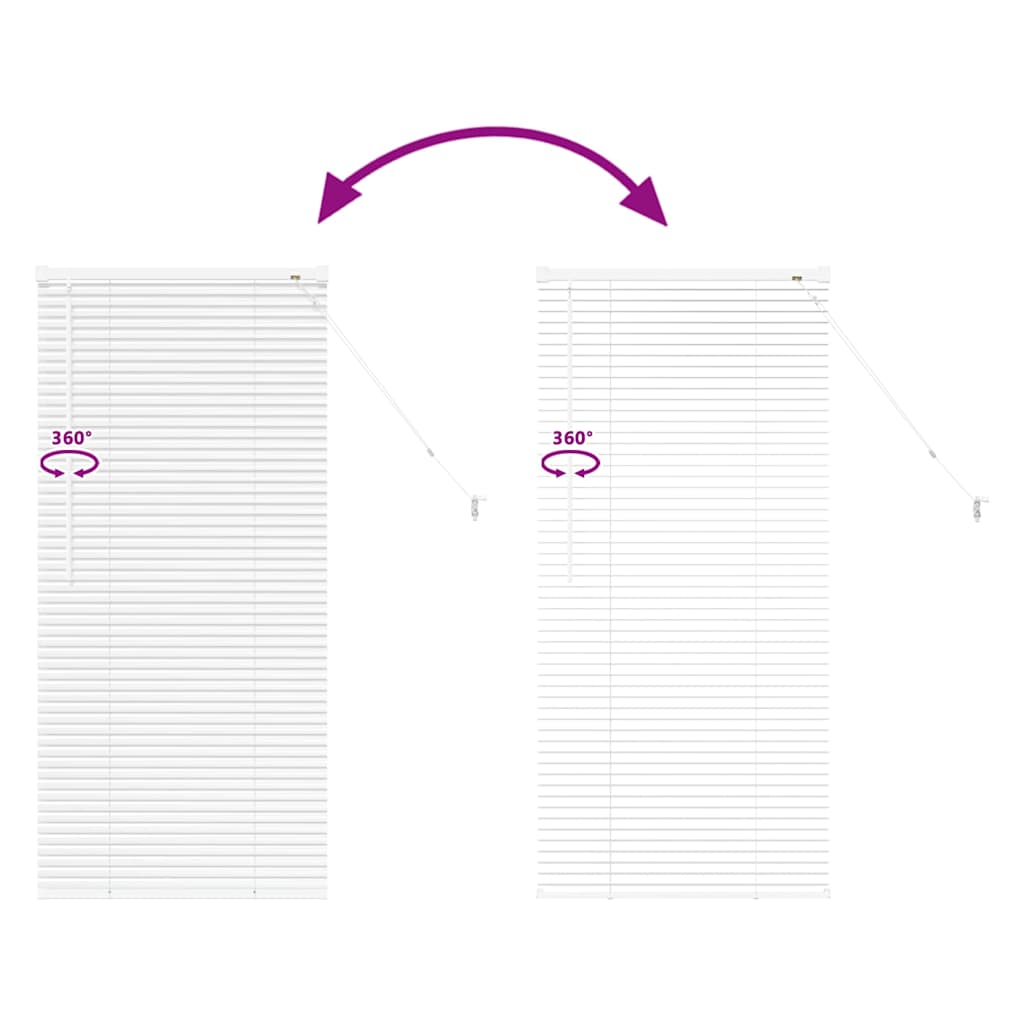 Window Blind with Curtains Manual White Aluminium