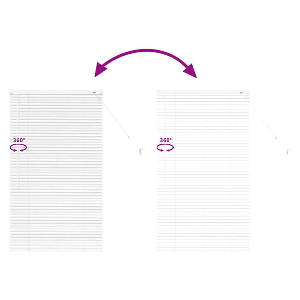 Window Blind with Curtains Manual White Aluminium