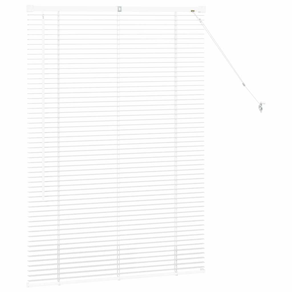 Window Blind with Curtains Manual White Aluminium