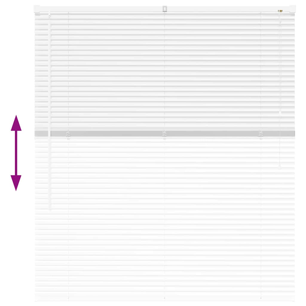 Window Blind with Curtains Manual White Aluminium