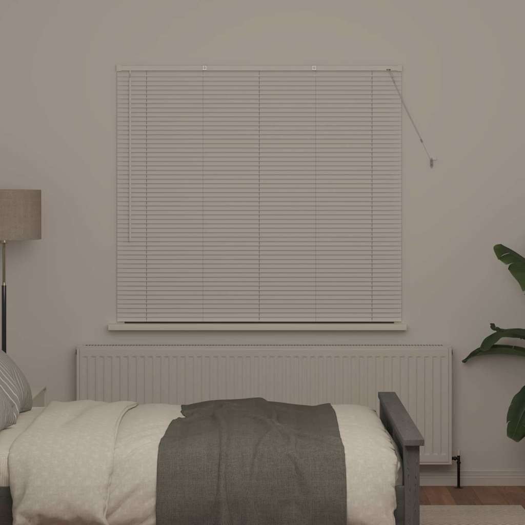 Window Blind with Curtains Manual White Aluminium