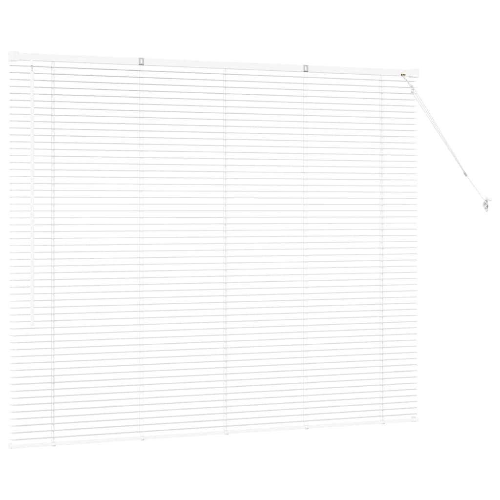 Window Blind with Curtains Manual White Aluminium
